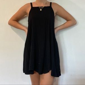 Black casual mini dress